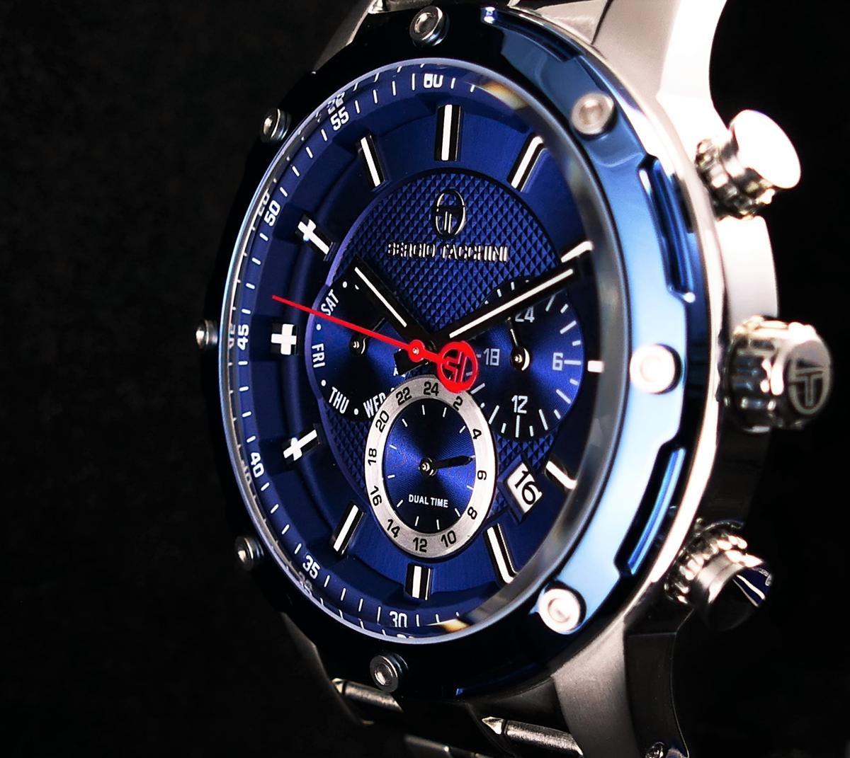 Sergio Tacchini ST.1.10076.5 Takvimli 45 mm Siyah Çelik Kordon Analog Kol Saati