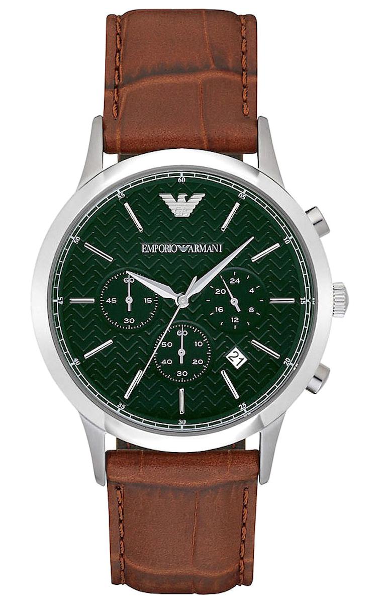 Emporio Armani AR2493 Takvimli 42 mm Kahverengi Deri Kordon Analog Kol Saati