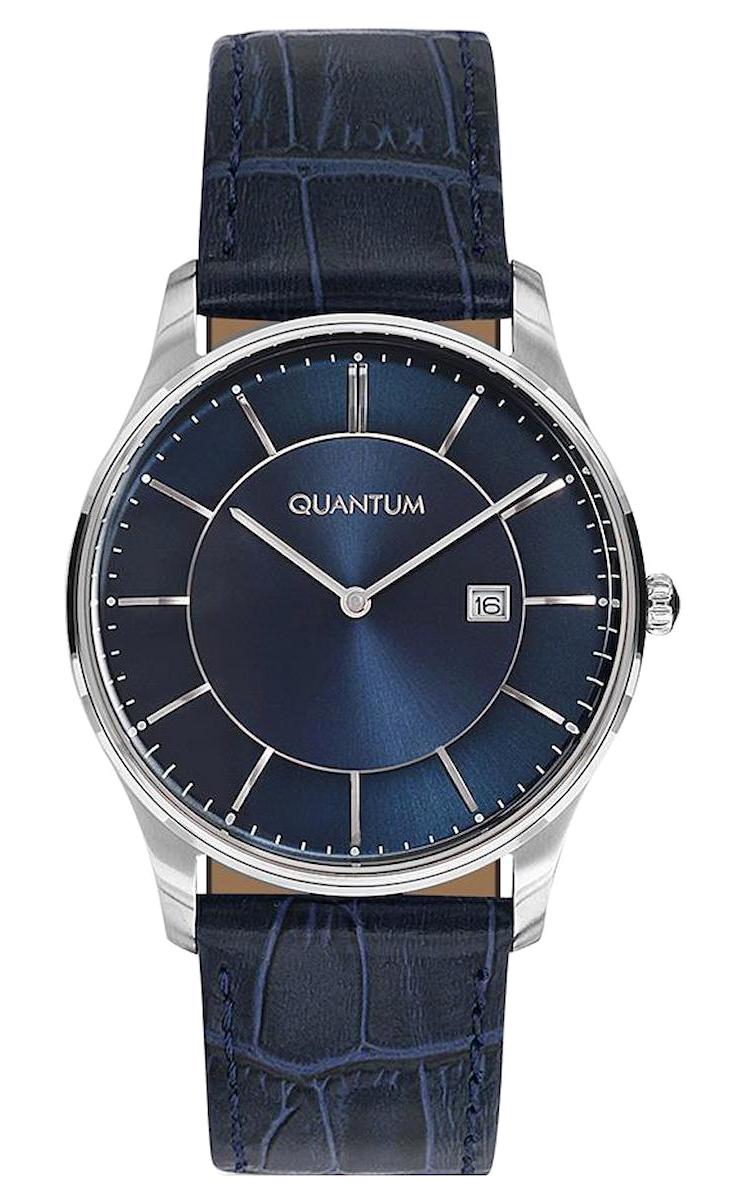 Quantum LFL612.399 Takvimli 40 mm Lacivert Deri Kordon Analog Erkek Kol Saati