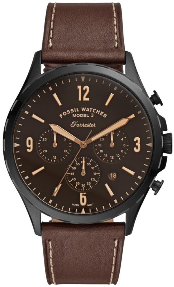 Fossil FFS5608 Takvimli 46 mm Kahverengi Deri Kordon Analog Erkek Kol Saati