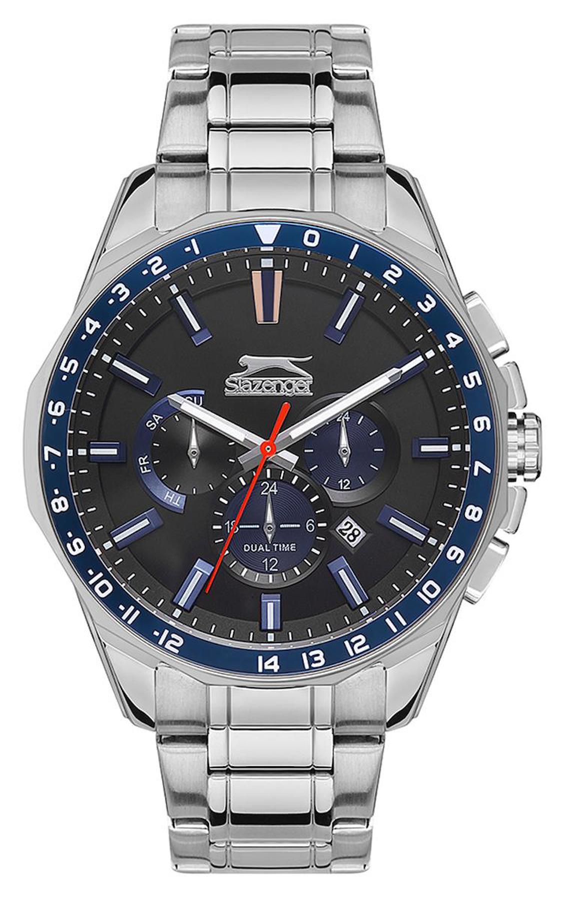 Slazenger SL.09.2112.2.02 Takvimli 44 mm Çelik Kordon Analog Erkek Kol Saati
