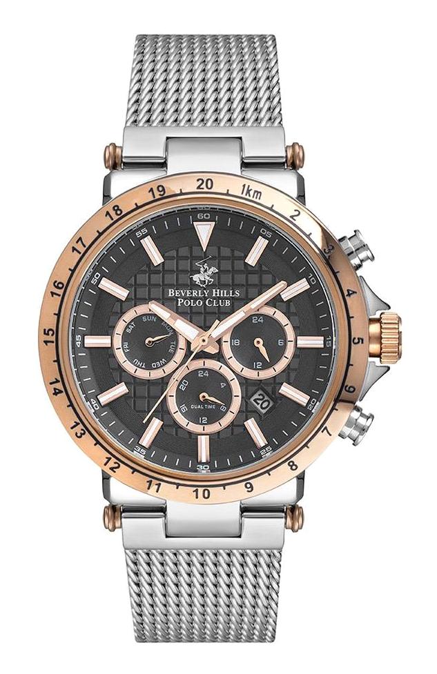 Beverly Hills Polo Club BP3144 Takvimli 45 mm Çelik Kordon Analog Erkek Kol Saati