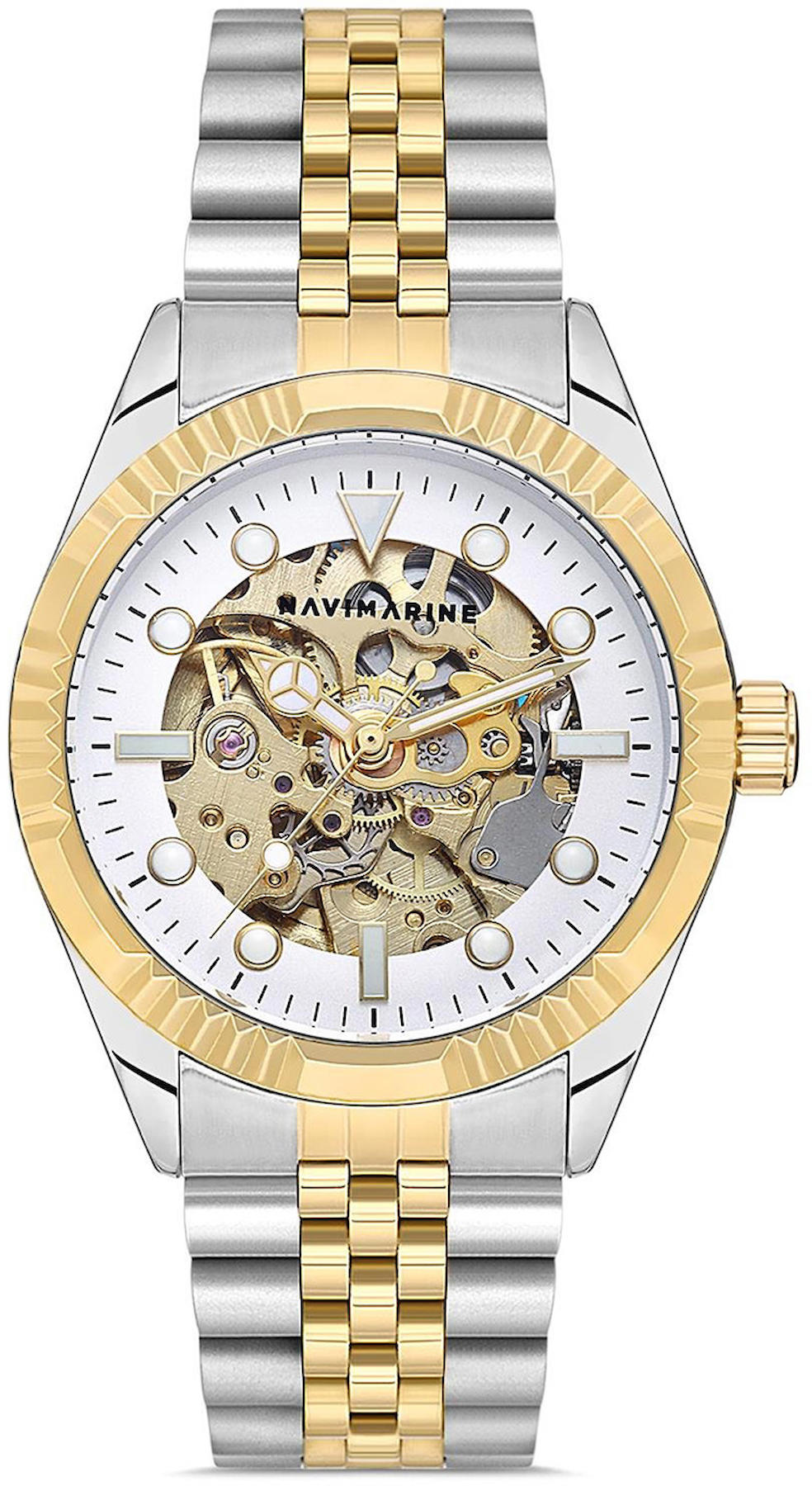Navimarine NVM2003-08 41 mm Altın-Çelik Kordon Analog Kol Saati