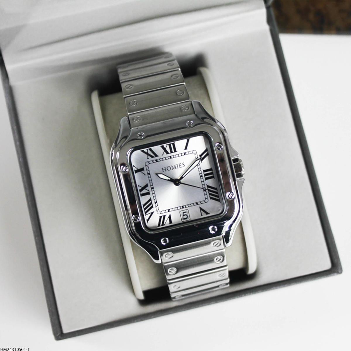 Homies HM24310S01-1 Pusulalı Takvimli 43 mm Çelik Kordon Analog Erkek Kol Saati
