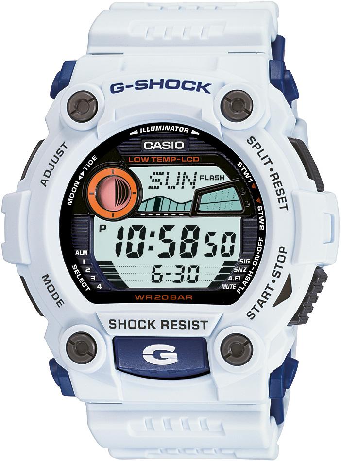 Casio G-7900A-7D Takvimli 50 mm Beyaz Silikon Kordon Dijital Kol Saati