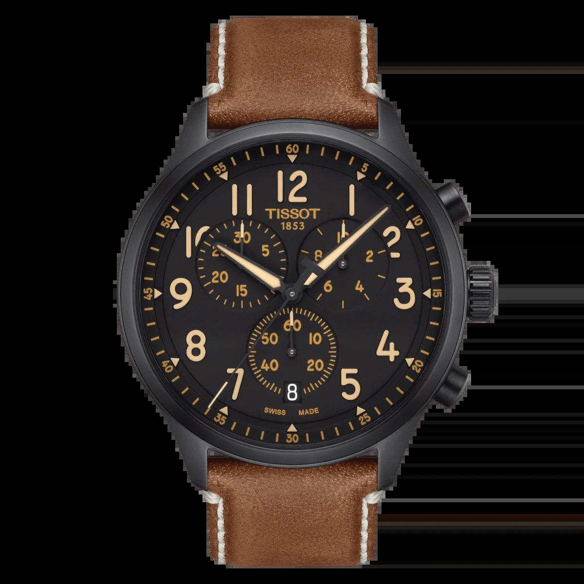 Tissot T1166173605203 Takvimli 44 mm Kahverengi Deri Kordon Analog Kol Saati