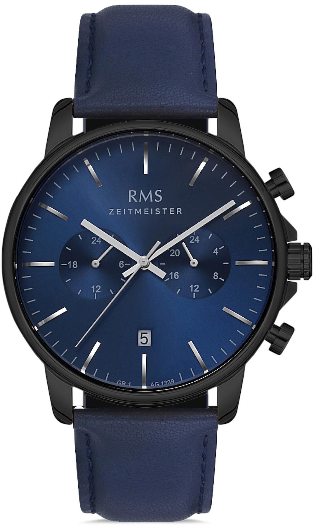 Romanson GR.1.AG1339.07 Takvimli 42 mm Lacivert Deri Kordon Analog Kol Saati