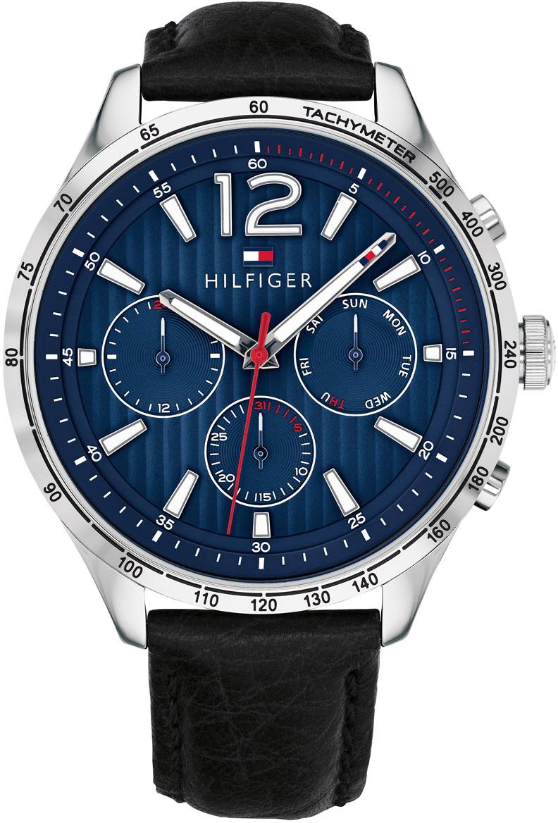 Tommy Hilfiger TH1791468 Takvimli 46 mm Siyah Deri Kordon Analog Kol Saati
