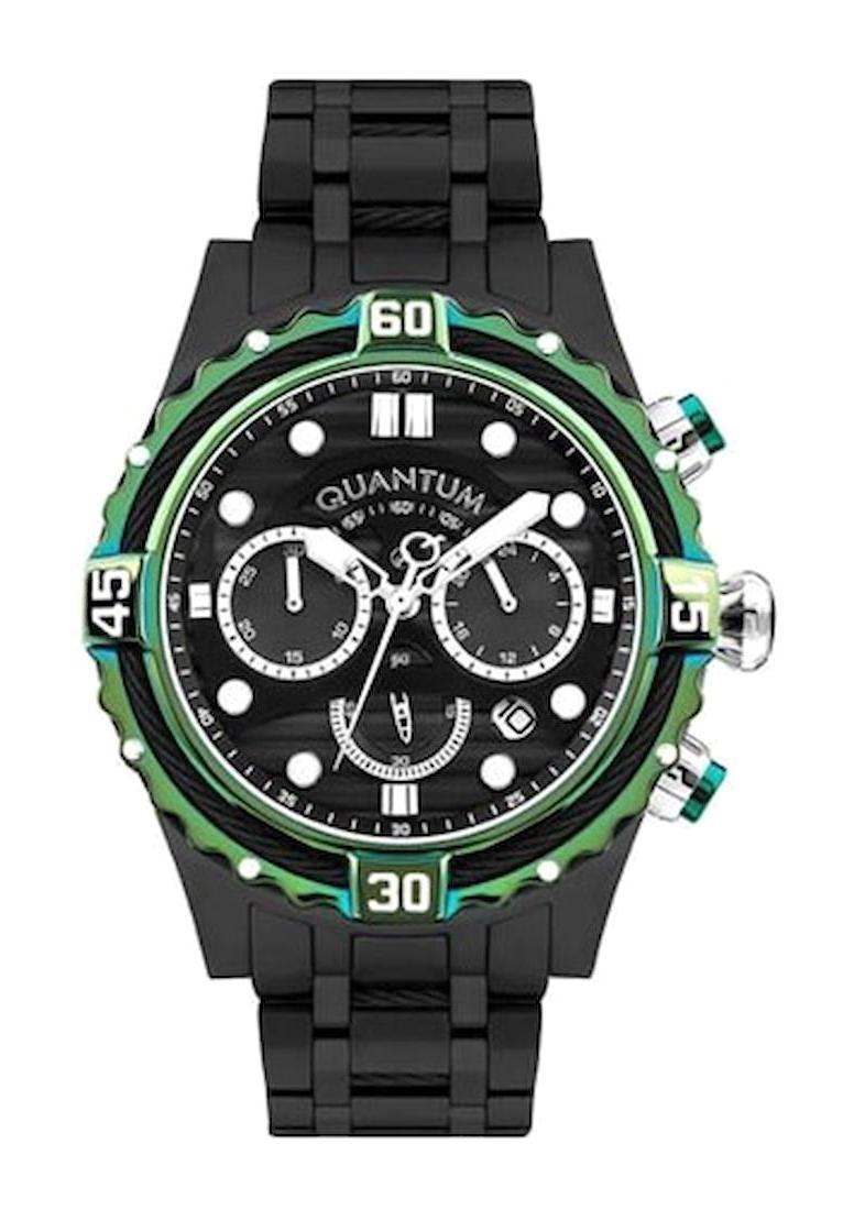Quantum HNG1094.650 Takvimli 43 mm Siyah Çelik Kordon Analog Kol Saati