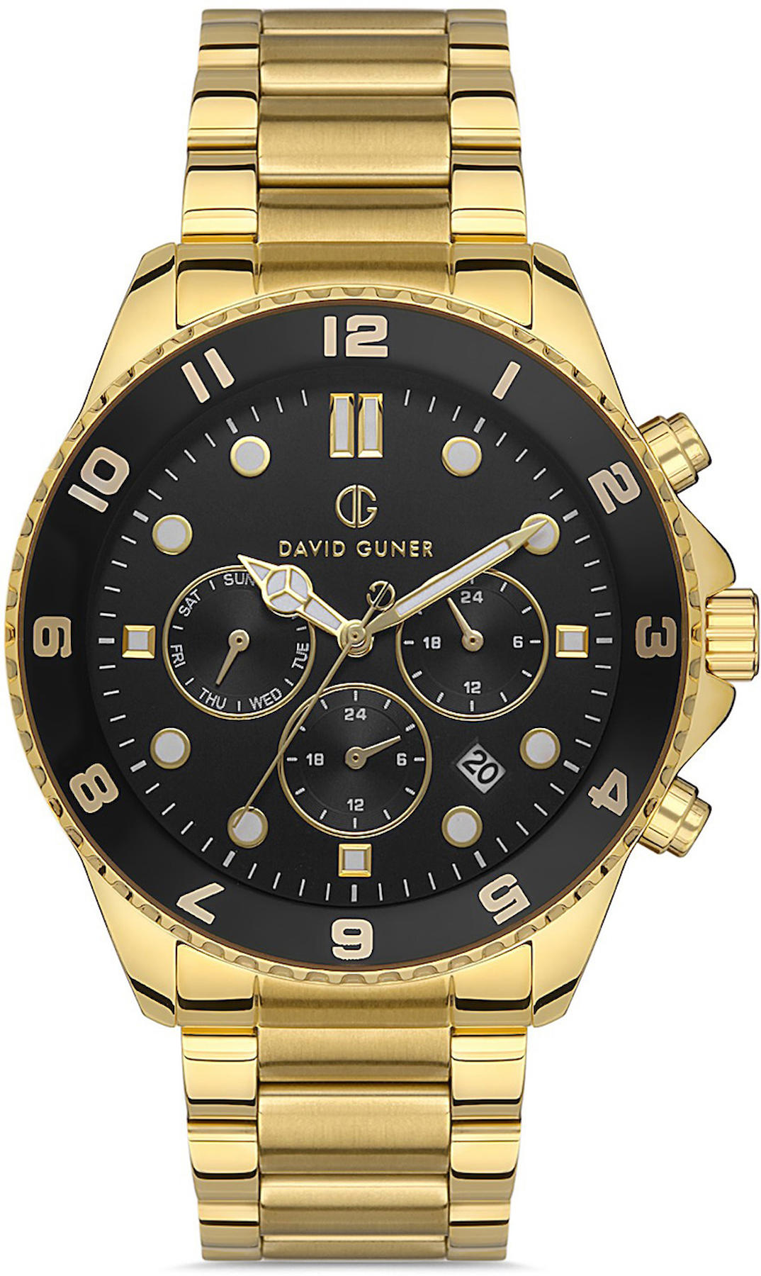 David Guner DG-8243GA-B2 Takvimli 42 mm Altın Metal Kordon Analog Kol Saati
