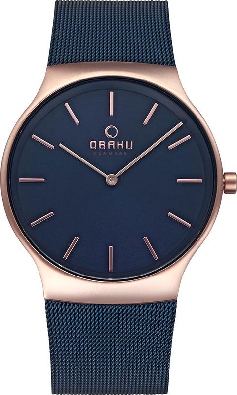 Obaku Denmark V178GXVLML Takvimli 40 mm Mavi Çelik-Hasır Kordon Analog Kol Saati