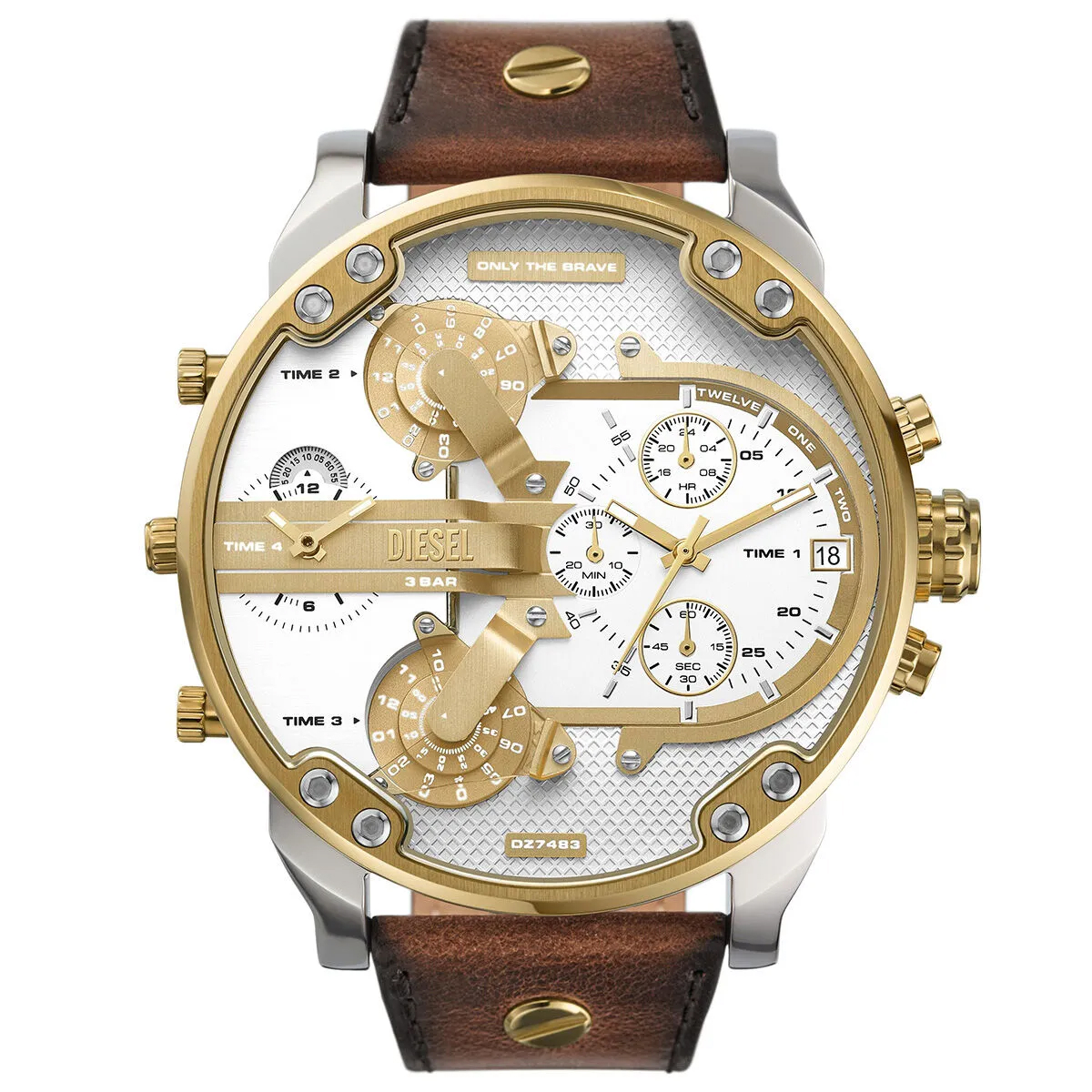 Diesel DZ7483 Takvimli 42 mm Kahverengi Deri Kordon Analog Erkek Kol Saati