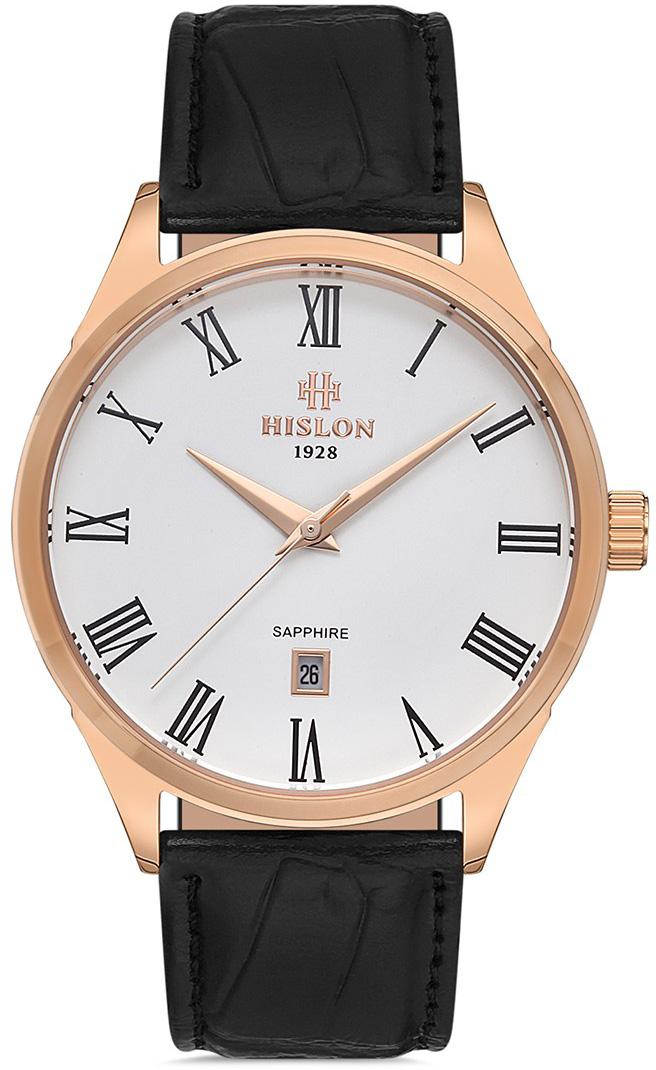 Hislon CL129R-02KR Takvimli 38 mm Siyah Deri Kordon Analog Erkek Kol Saati