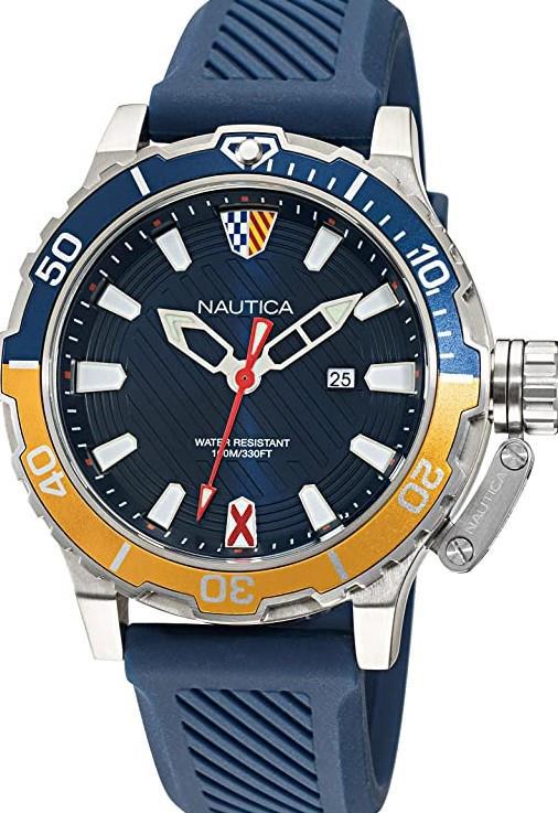 Nautica NAPGLS111 Takvimli 46-50 mm Lacivert Silikon Kordon Analog Erkek Kol Saati
