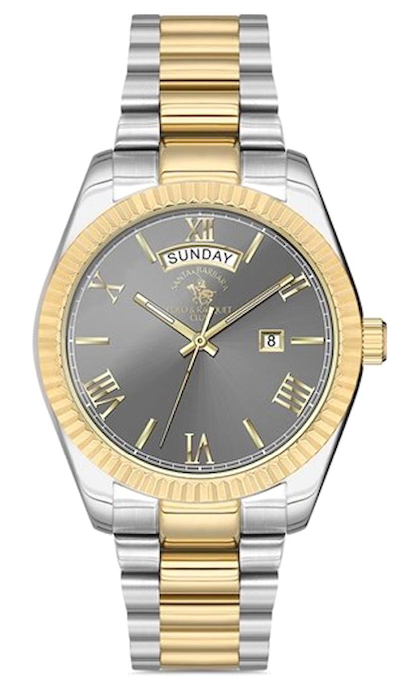 Santa Barbara Polo & Racquet Club SB.1.10276.6 Takvimli 42 mm Altın-Çelik Kordon Analog Erkek Kol Saati
