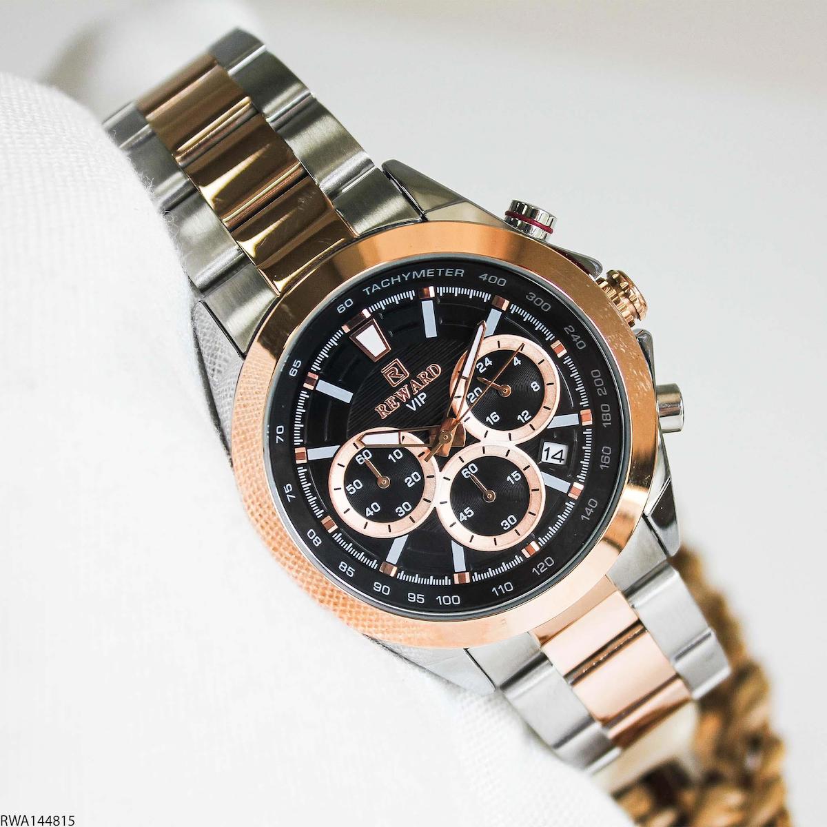 Reward RWA144815 Takvimli 42 mm Gri-Rose Gold Çelik Kordon Analog Erkek Kol Saati