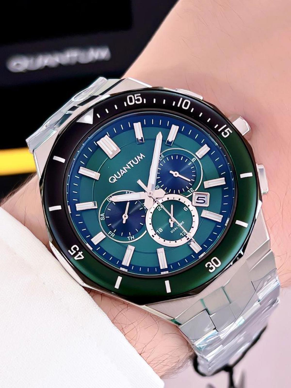 Quantum BLKT.2.628 Su Geçirmez Takvimli 46 mm Çelik Kordon Analog Kol Saati