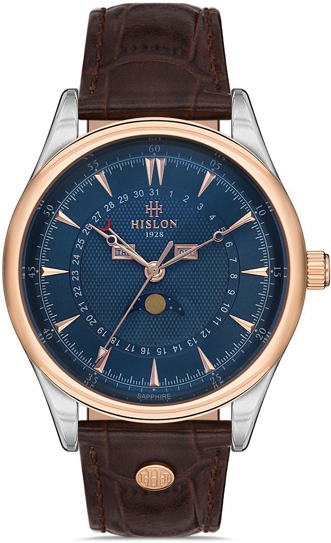 Hislon TM101T-11KR Takvimli Kahverengi Deri Kordon Analog Kol Saati