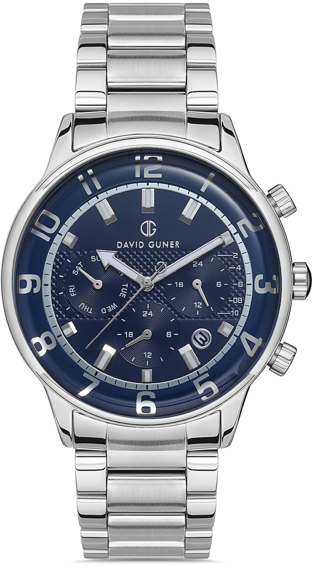 David Guner DG-8097GA-A3 Takvimli 42 mm Çelik Kordon Analog Kol Saati