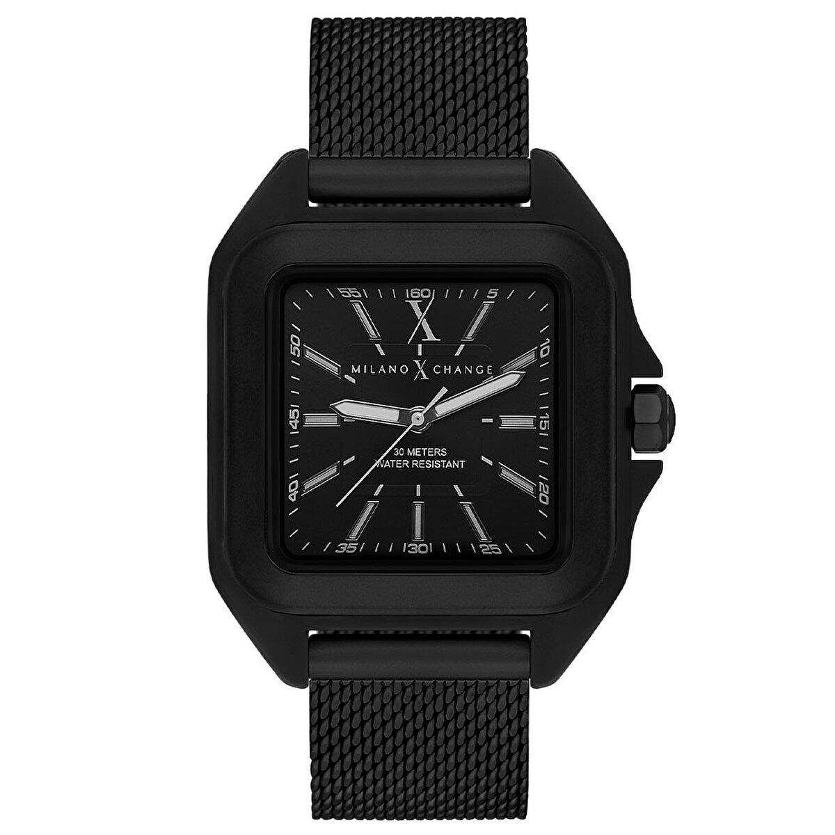 Milano X Change MXU10005 Takvimli 38 mm Siyah Çelik Kordon Analog Erkek Kol Saati