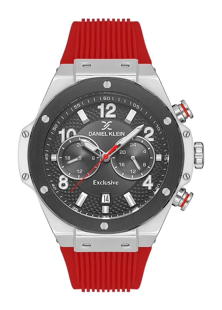 Daniel Klein DK.1.13615.8 Takvimli Kırmızı Çelik Kordon Analog Erkek Kol Saati