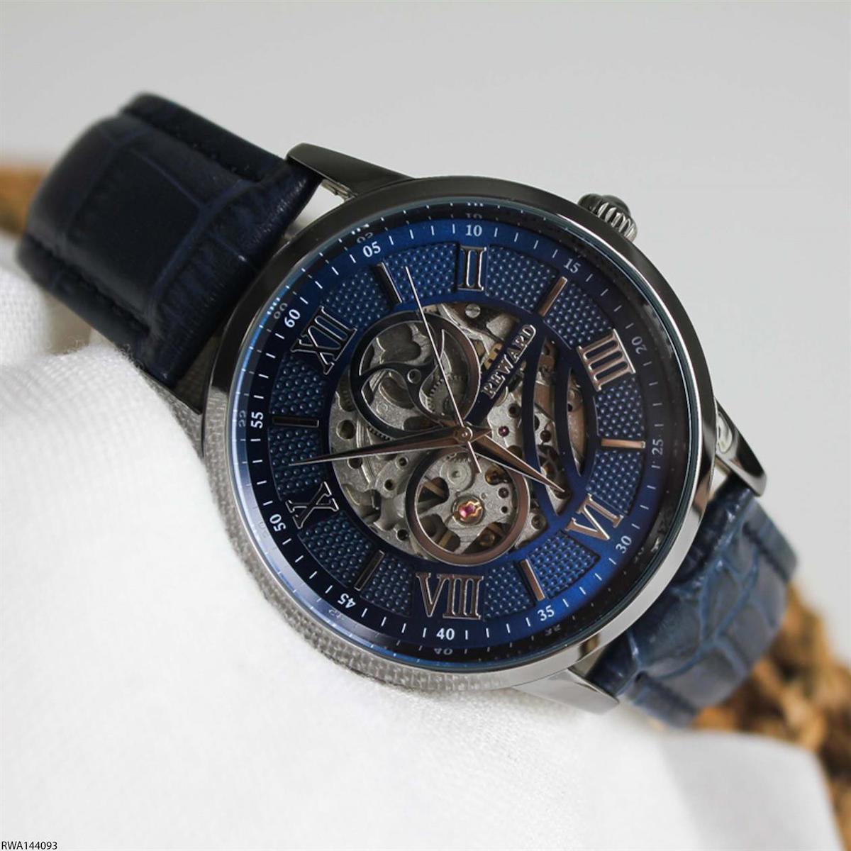 Reward RWA144093 45 mm Lacivert Deri Kordon Analog Erkek Kol Saati