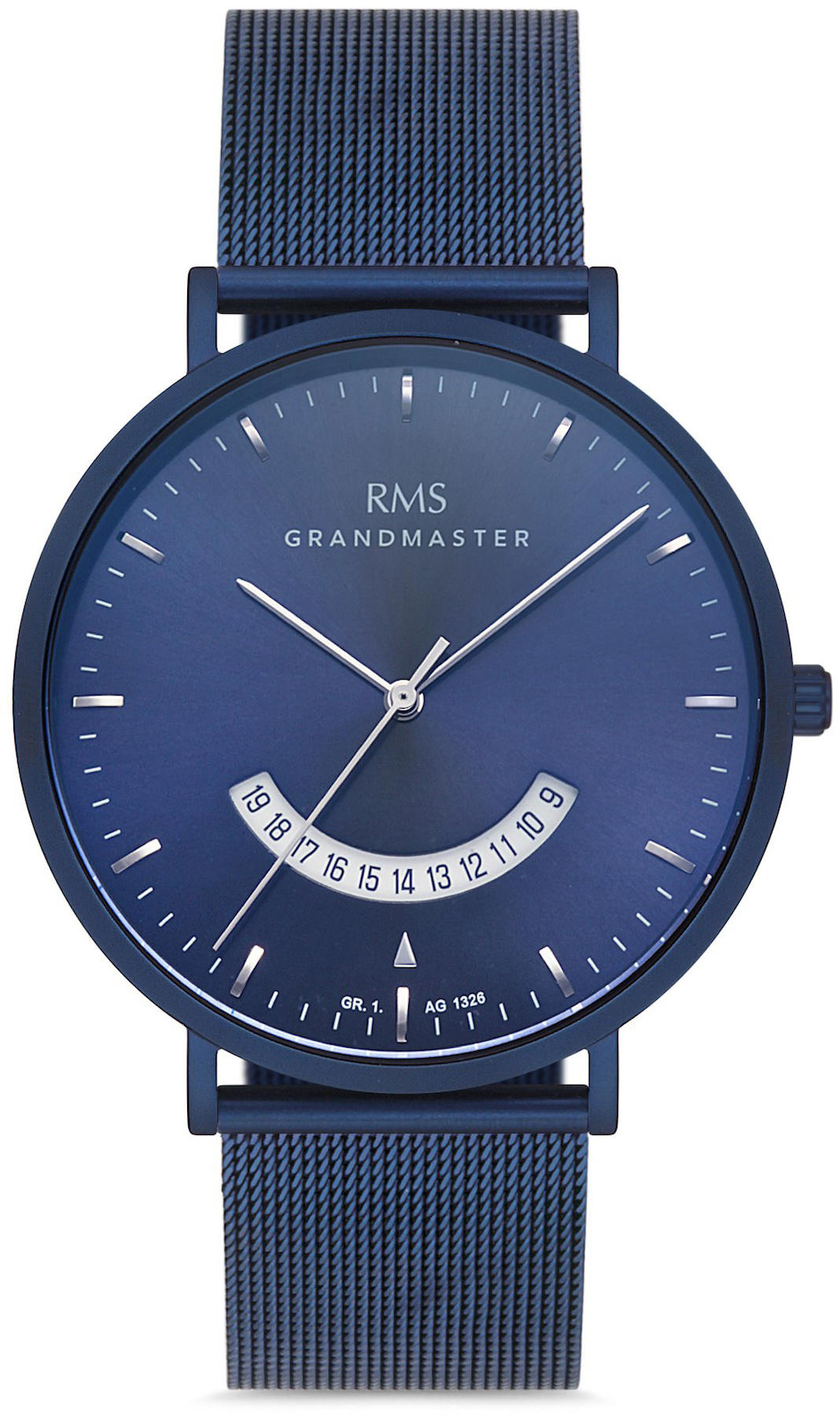 Romanson GR.1.AG1326.08 Takvimli 43 mm Lacivert Hasır Kordon Analog Kol Saati