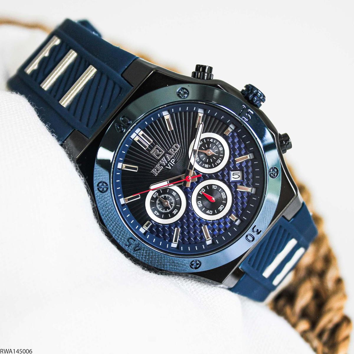 Reward RWA145006 Takvimli 45 mm Lacivert Silikon Kordon Analog Erkek Kol Saati