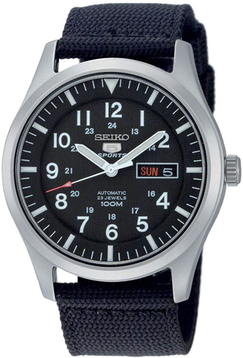 Seiko SNZG15K Takvimli 42 mm Siyah Kanvas Kordon Analog Erkek Kol Saati