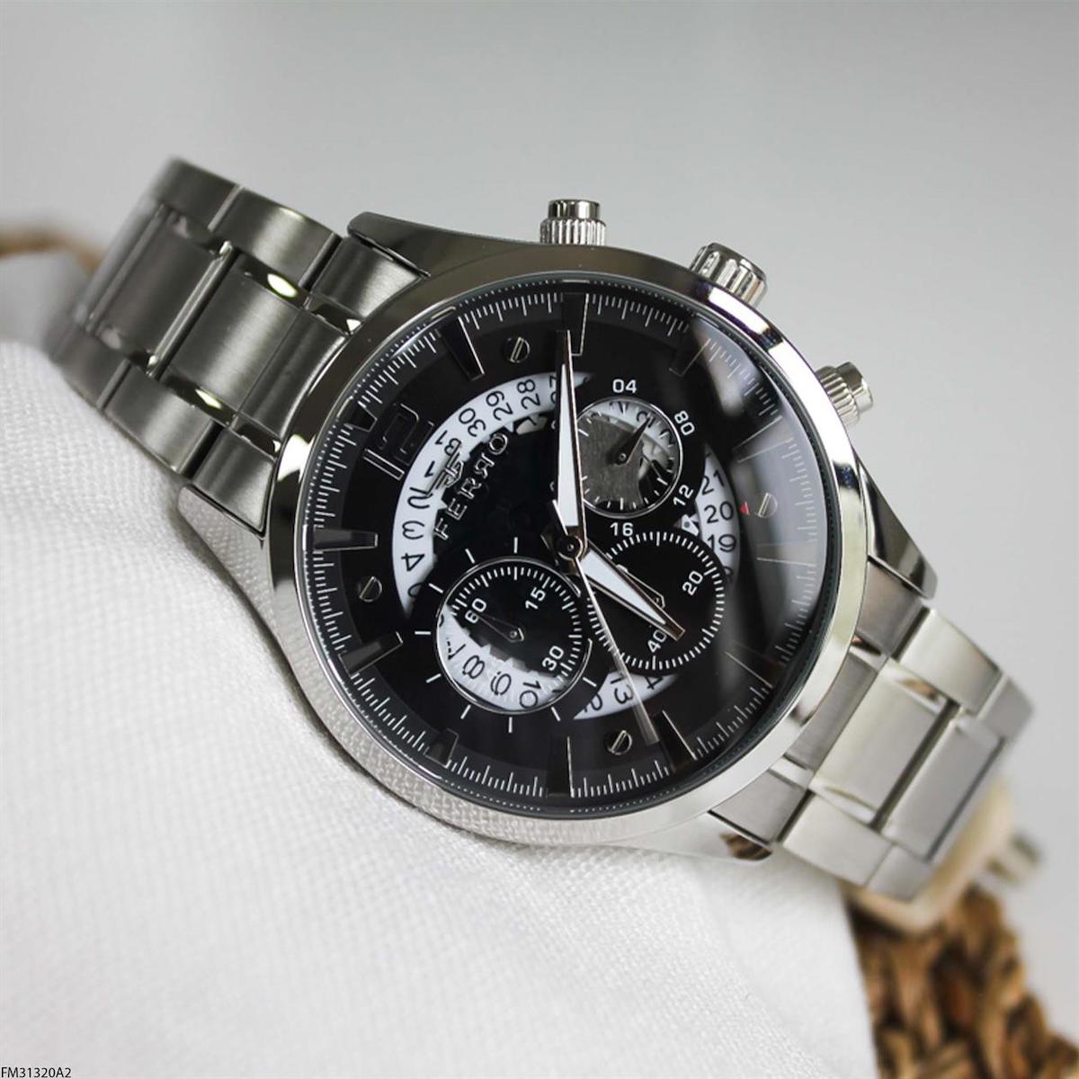 Ferro FM31320A2 Takvimli 44 mm Çelik Kordon Analog Erkek Kol Saati
