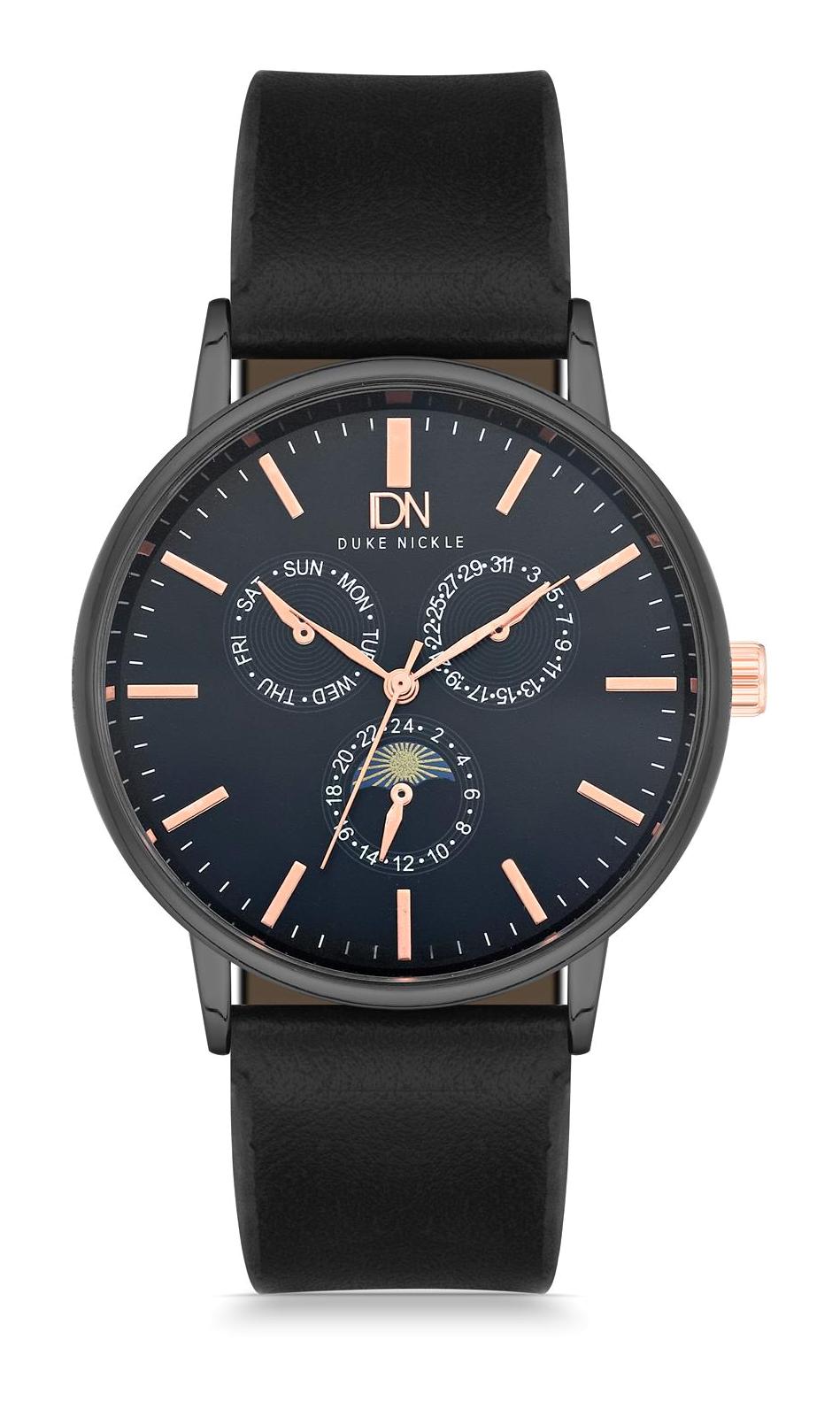 Duke Nickle DUC1001 Takvimli 42 mm Siyah Deri Kordon Analog Erkek Kol Saati
