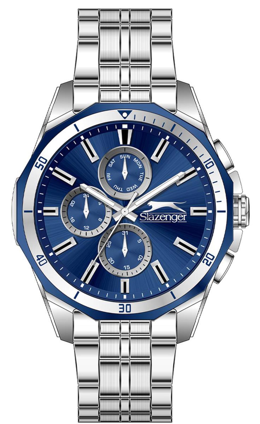 Slazenger SL.09.2245.2.06 Takvimli 46 mm Çelik Kordon Analog Erkek Kol Saati