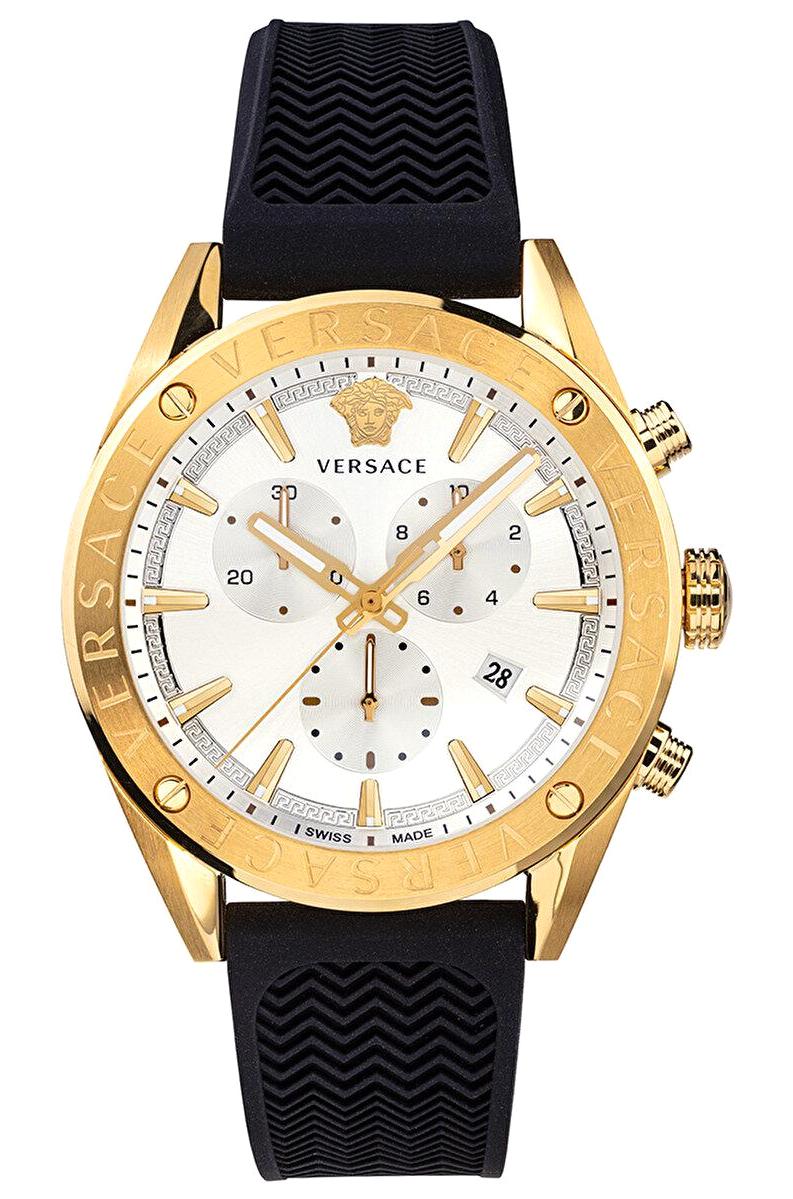Versace VRSCVEHB00219 Takvimli 44 mm Siyah Silikon Kordon Analog Erkek Kol Saati