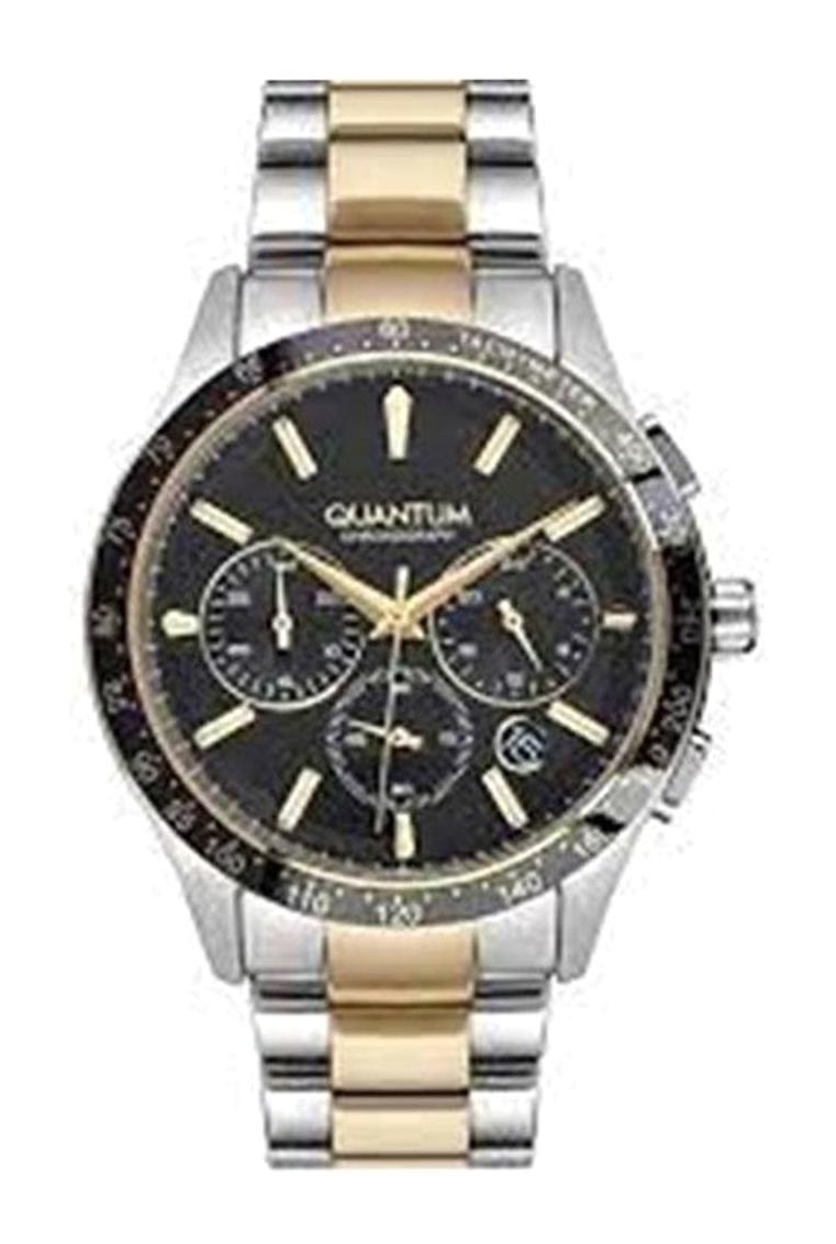 Quantum PWG945.150 Takvimli 45 mm Altın-Çelik Kordon Analog Erkek Kol Saati
