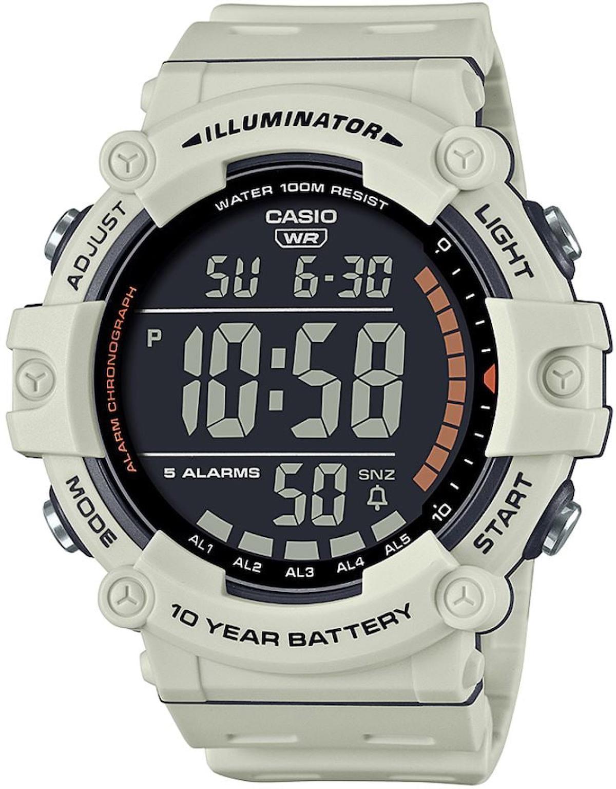 Casio AE-1500WH-8B2VDF Takvimli 51.2 mm Krem Silikon Kordon Analog Erkek Kol Saati