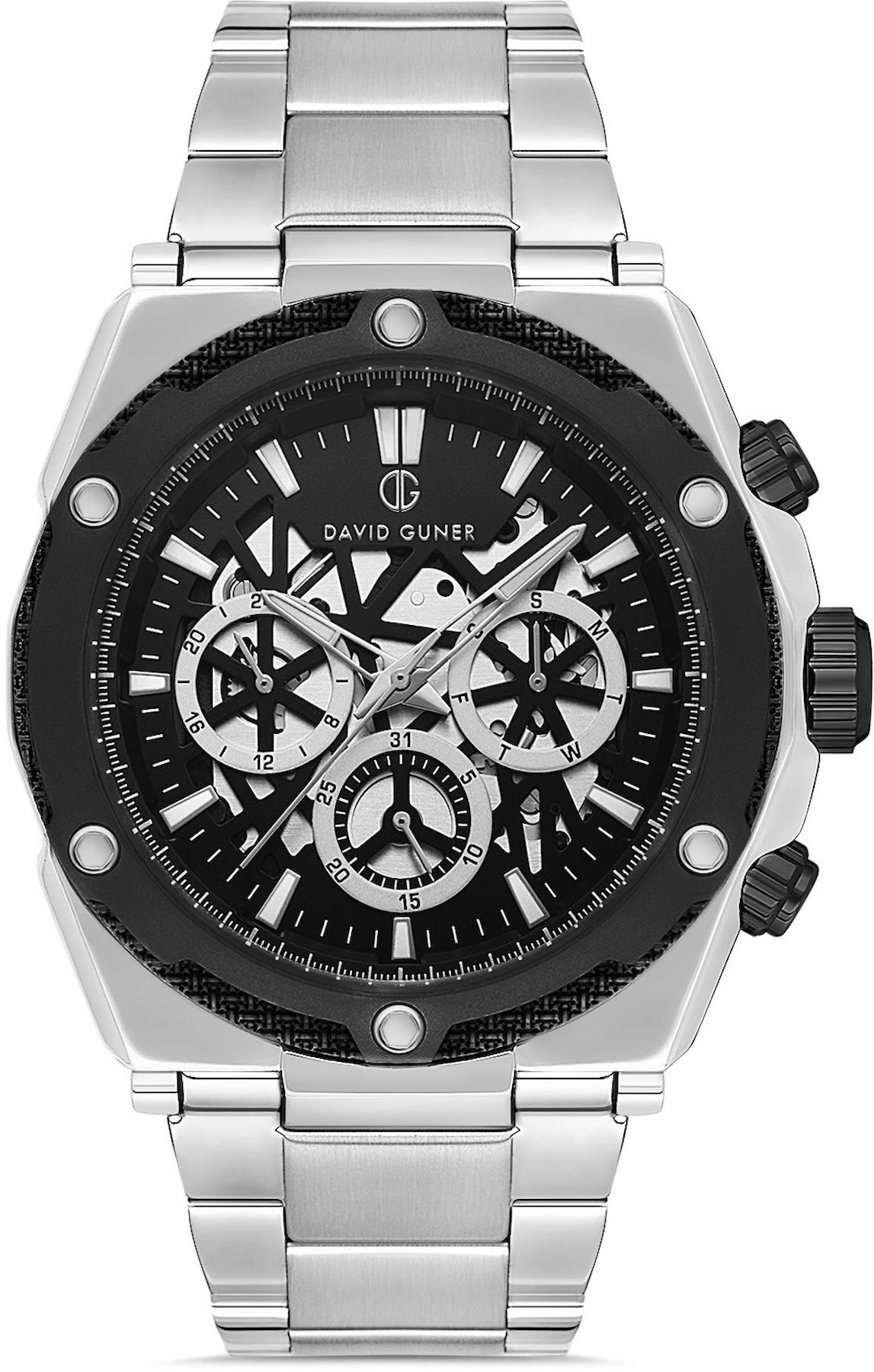 David Guner DG-8640GA-J2 Takvimli 42 mm Metal Kordon Analog Kol Saati