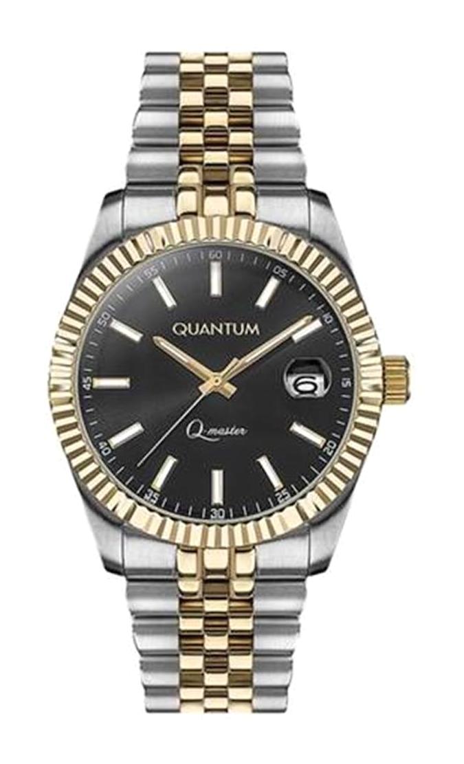 Quantum QMG941.250 Takvimli 44 mm Altın-Çelik Kordon Analog Erkek Kol Saati