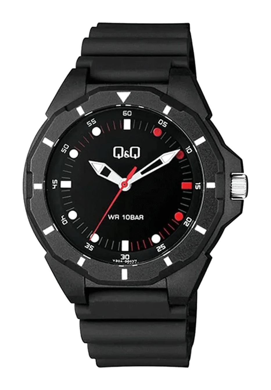 Q&Q V30A004VY Siyah Silikon Kordon Analog Kol Saati