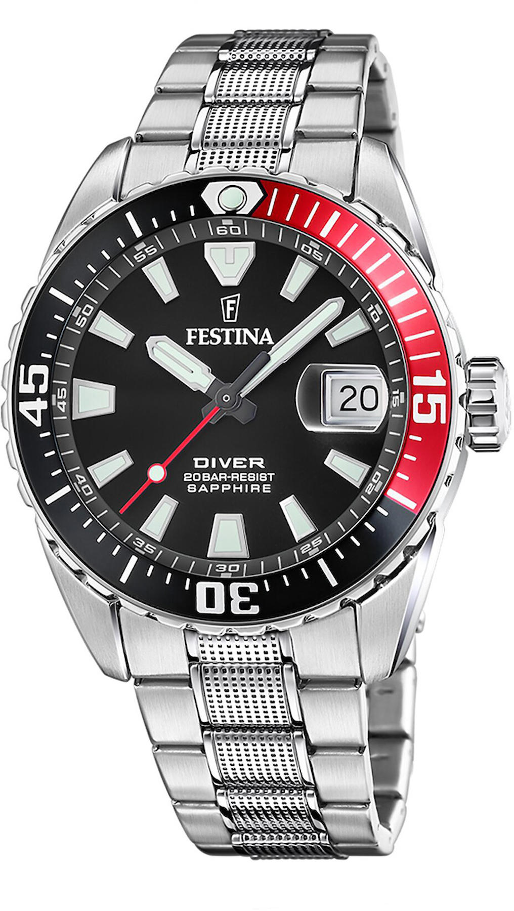 Festina F20669-6 Takvimli 41 mm Çelik Kordon Analog Kol Saati