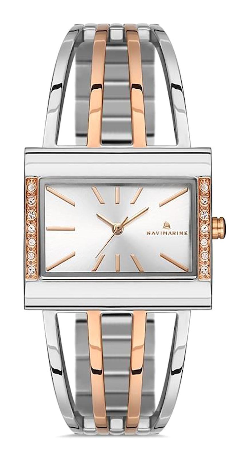 Navimarine NM133-05 Gri-Rose Gold Çelik Kordon Analog Kol Saati