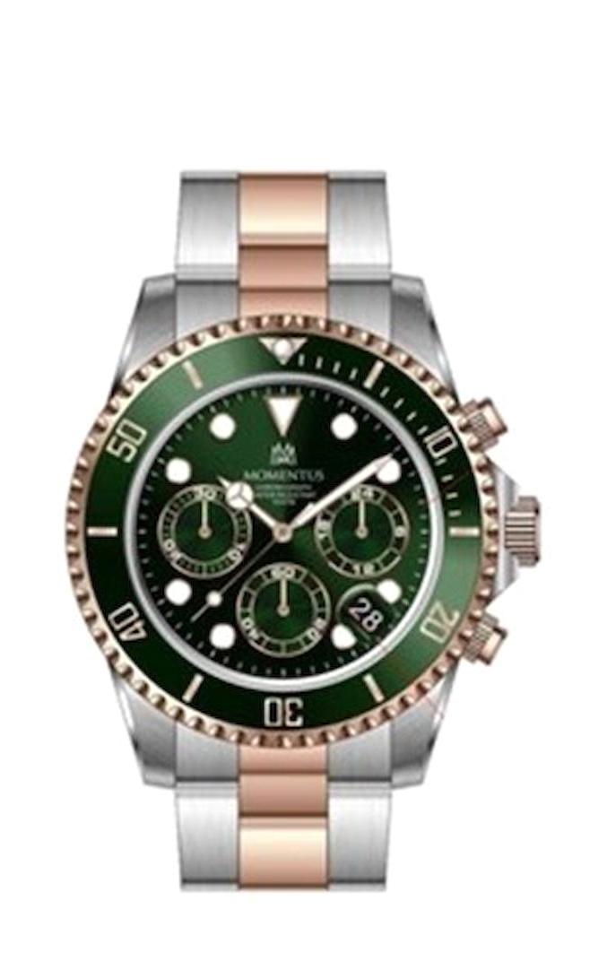 Momentus SM361T-15SR Takvimli 44 mm Gri-Rose Gold Çelik Kordon Analog Erkek Kol Saati