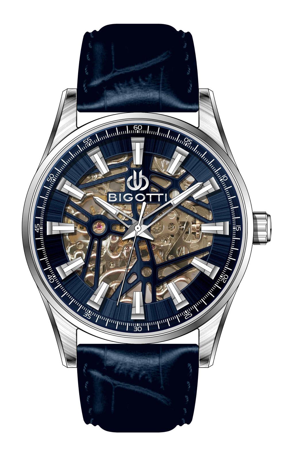 Bigotti BG.1.10595-3 42 mm Lacivert Deri Kordon Analog Erkek Kol Saati