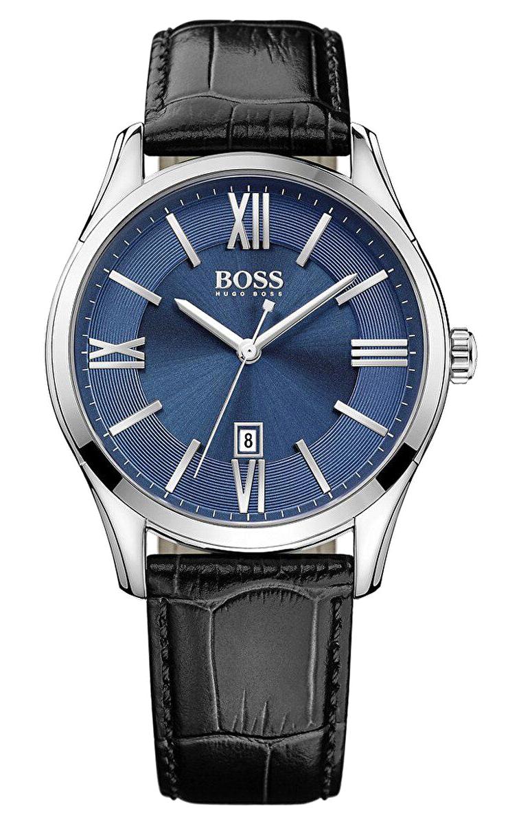 Boss Watches HB1513386 Takvimli Siyah Deri Kordon Analog Erkek Kol Saati