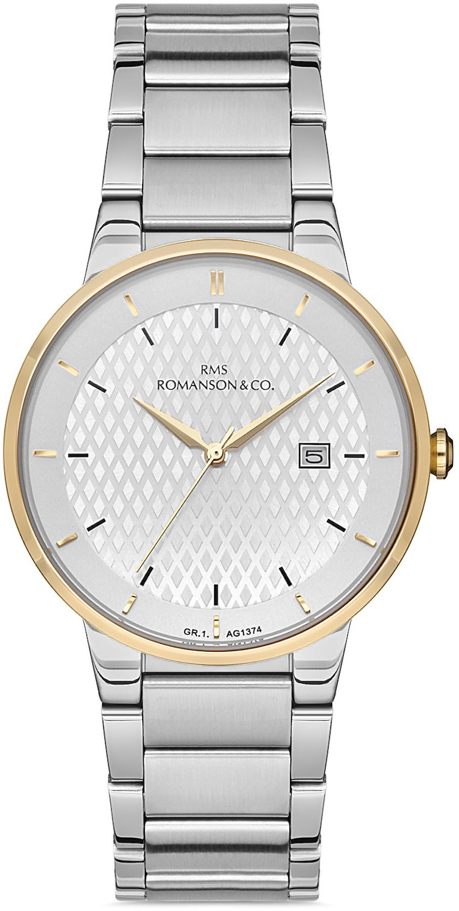 Romanson GR.1.AG1374.22 Takvimli 42 mm Çelik Kordon Analog Kol Saati