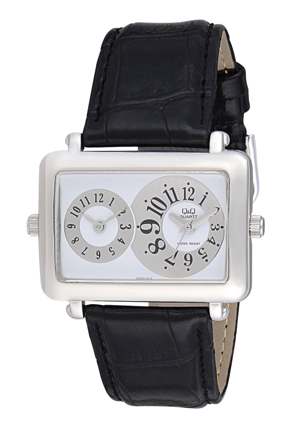 Q&Q 3B122 42 mm Siyah Deri Kordon Analog Erkek Kol Saati