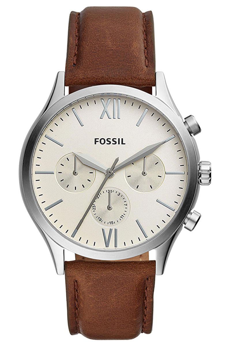 Fossil FBQ2363 Takvimli 44 mm Kahverengi Deri Kordon Analog Erkek Kol Saati