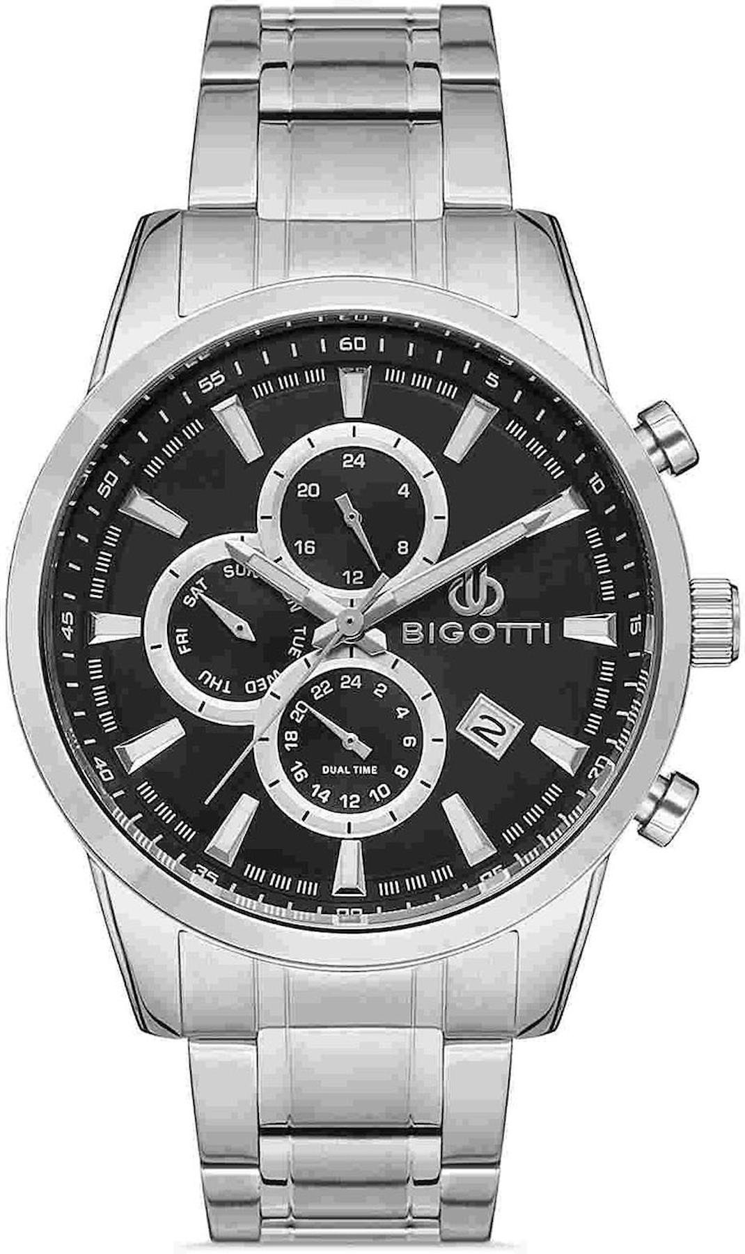 Bigotti BG.1.10307.2 Takvimli 44 mm Çelik Kordon Analog Kol Saati