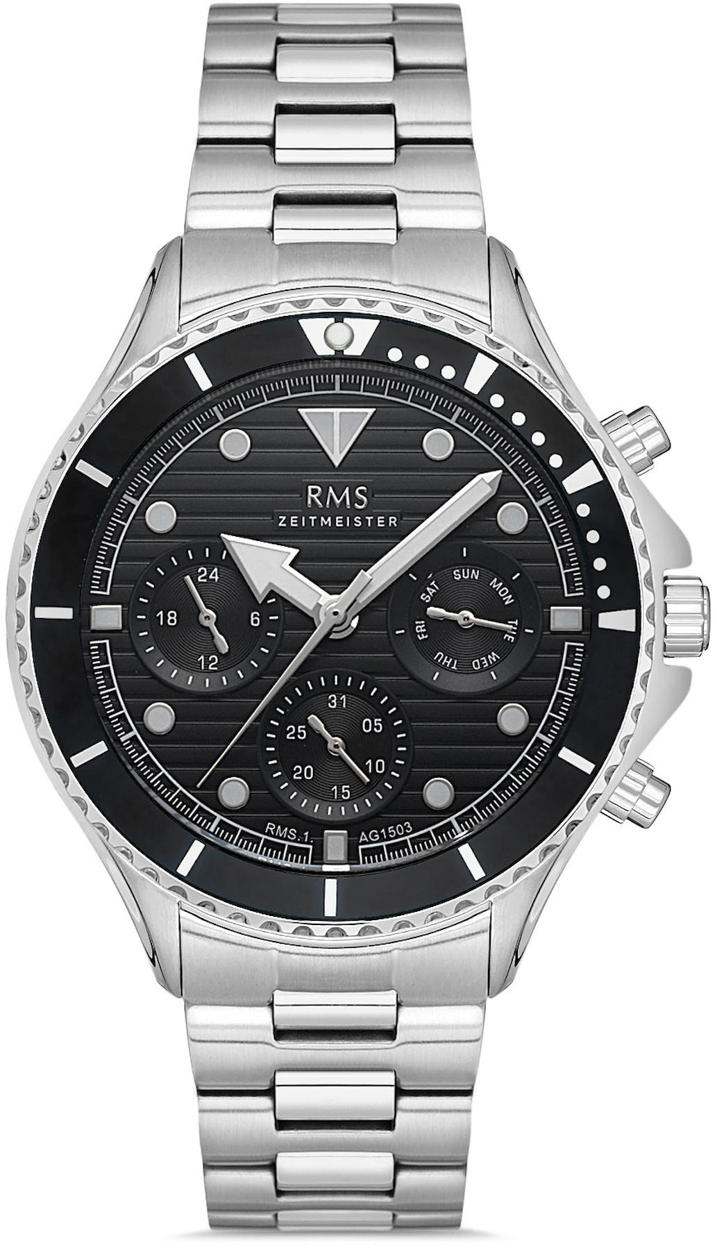 Romanson RMS.1.AG1503.01 Takvimli 44 mm Çelik Kordon Analog Kol Saati