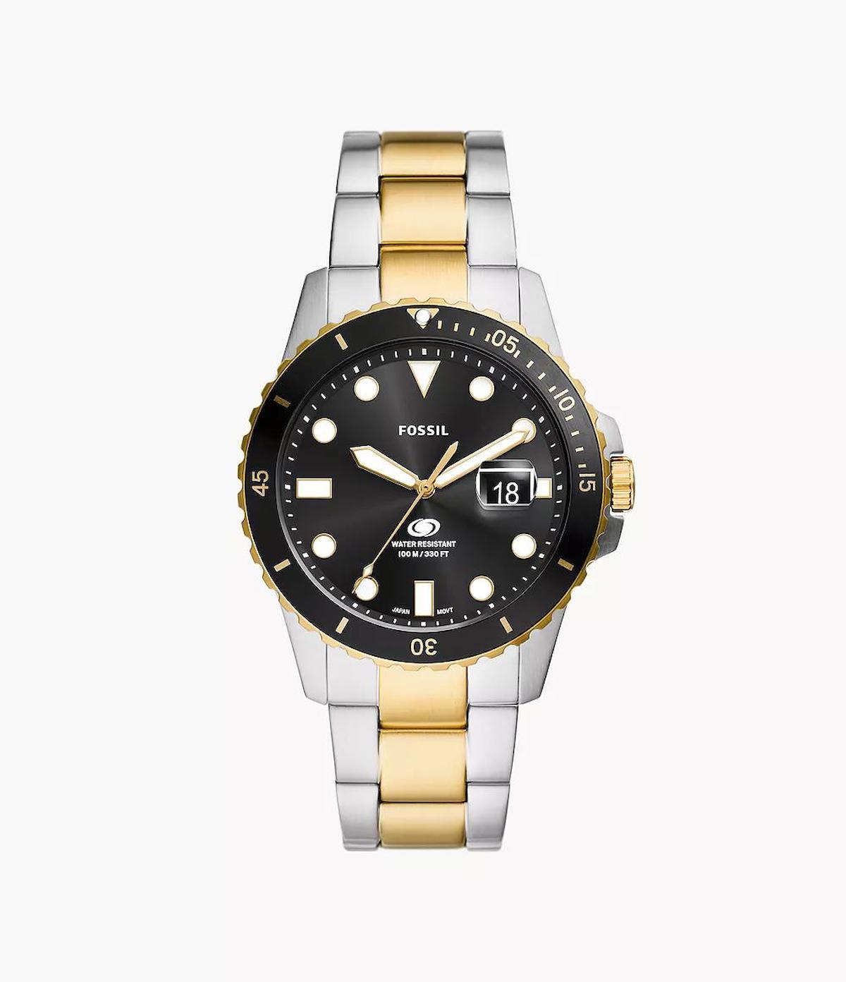 Fossil FS6031 Takvimli 42 mm Altın-Çelik Kordon Analog Erkek Kol Saati