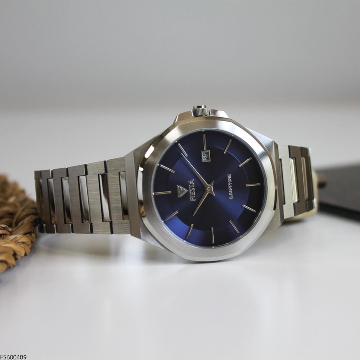 Fiesta FS600489 Takvimli 42 mm Çelik Kordon Analog Erkek Kol Saati